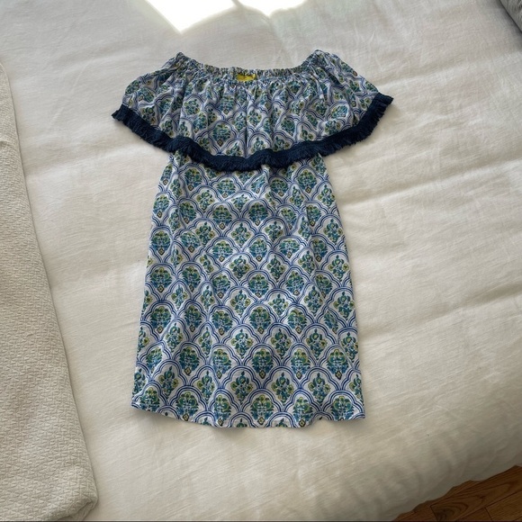 Roberta Roller Rabbit Blue Coverup Dress with Fringe, XS - Picture 2 of 3